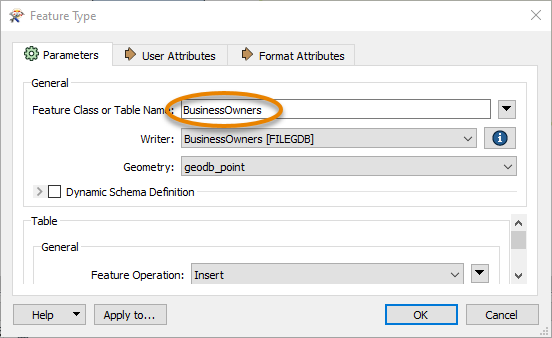 Editing writer feature type name